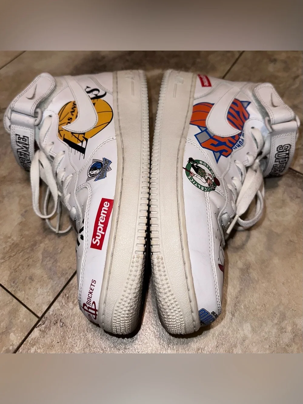 2018 Supreme × NBA x Nike Air Force 1 Mid White Size 9.5